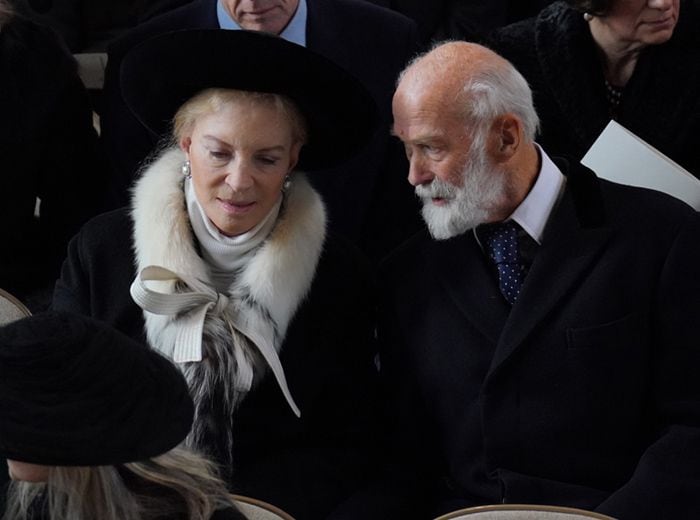 Los príncipes Michael de Kent en el funeral del rey Constantino