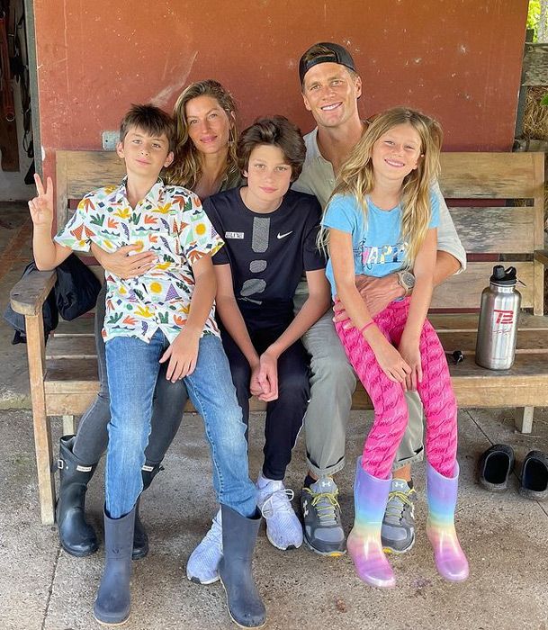 gisele bündchen y tom brady con sus hijos