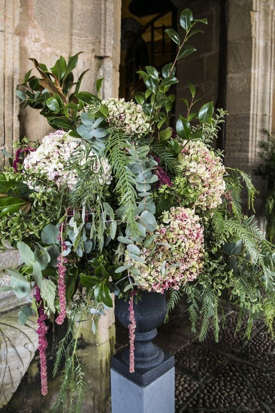 Ramos y decoración floral en otoño