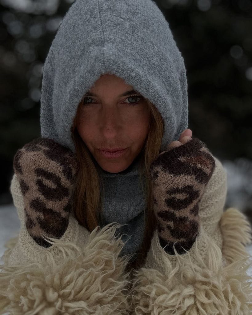 Maky aprovechó este viaje para mostrar su estilo en la nieve.