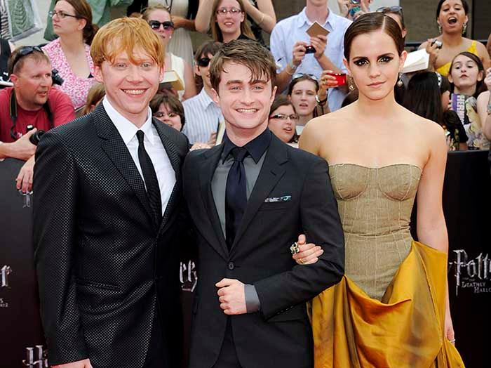 Rupert Gring, Emma Watson y Daniel Radciffle