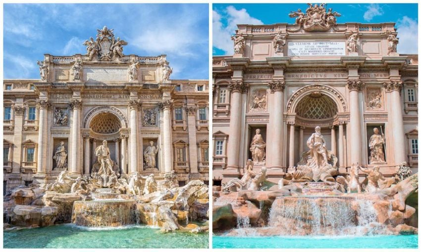 fontana de trevi en roma y su r plica en el parque xetulul de guatemala