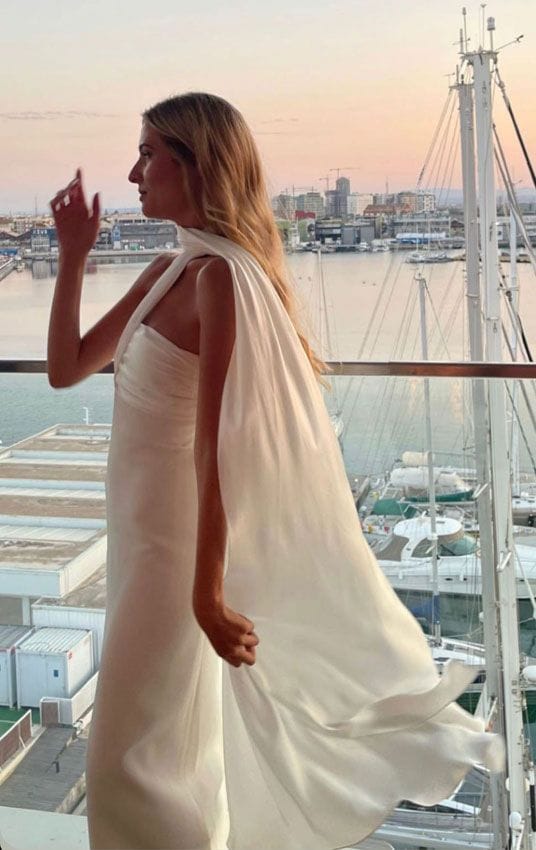 Teresa Andrés Gonzalvo: el vestido con fular en su preboda