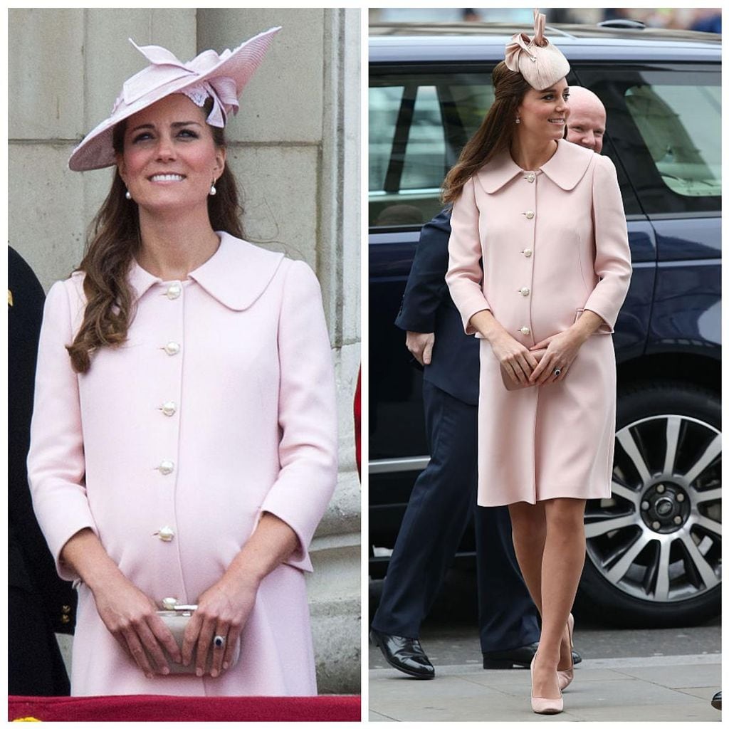 kate middleton con abrigo rosa empolvado de alexander mcqueen