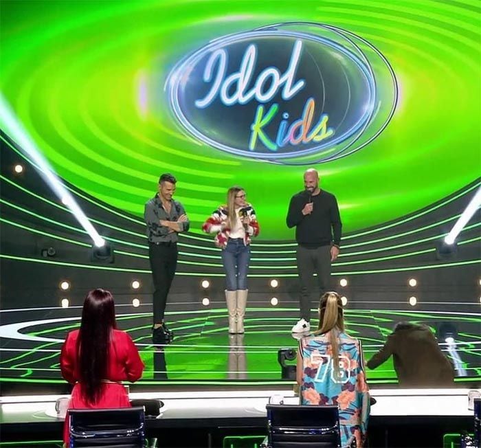 Pepe Reina con su hija en Idol Kids