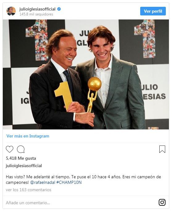 Rafa Nadal se reencuentra con su gran amigo Julio Iglesias