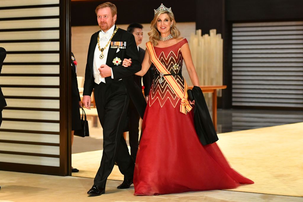 Guillermo y Máxima de Holanda en la entronización de Naruhito de Japón el 22 de octubre de 2019