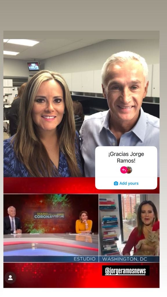 Claudia Uceda junto a Jorge Ramos