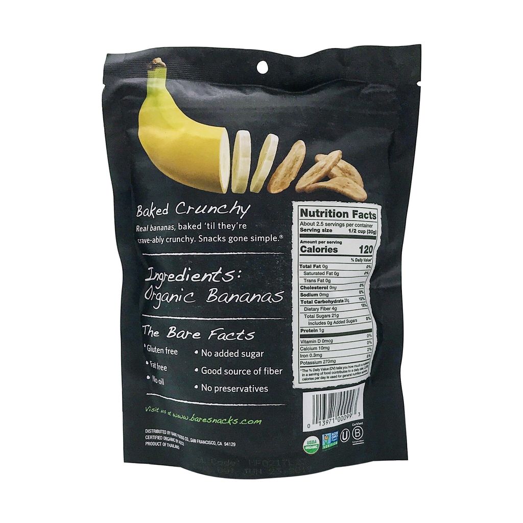 BARE SNACKS Simply Organic Banana Chips