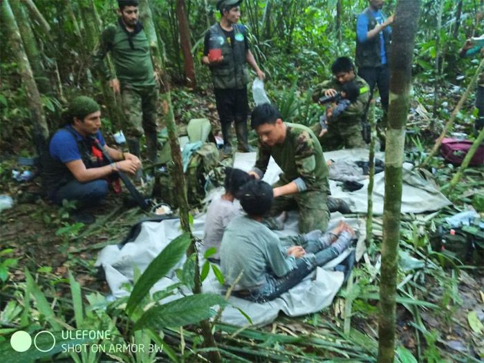 Niños rescatados en la selva de Colombia