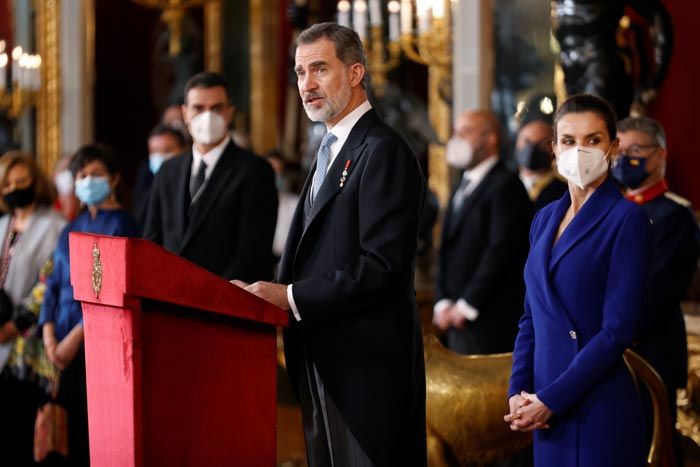 Reyes Felipe y Letizia en la recepción del Cuerpo Diplomático