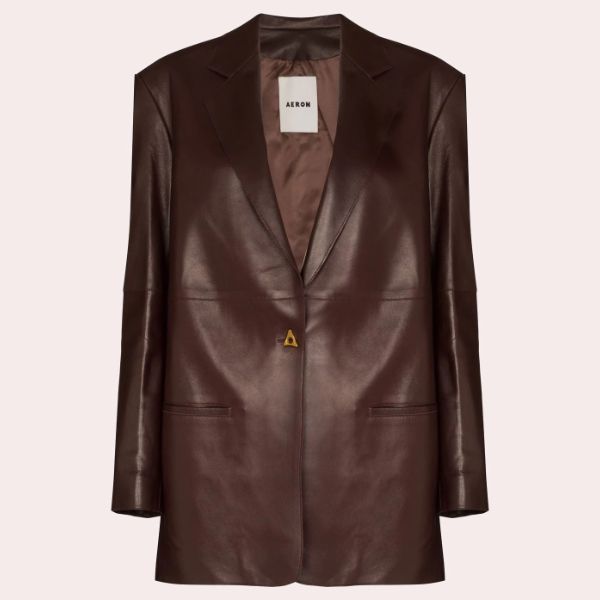 blazer cuero