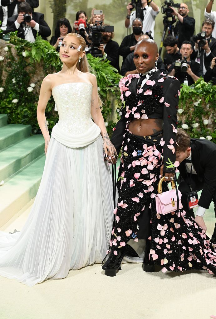 Ariana Grande and Cynthia Erivo at the 2024 Met Gala: "Sleeping Beauties: Reawakening Fashion" held at The Metropolitan Museum of Art on May 6, 2024 in New York City. (Photo by Gilbert Flores/Variety via Getty Images)