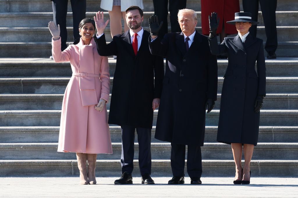 Usha Vance deslumbra en rosa en la investidura de Trump: el simbolismo de su look, el protagonismo de su hija y la polémica del nieto de JFK