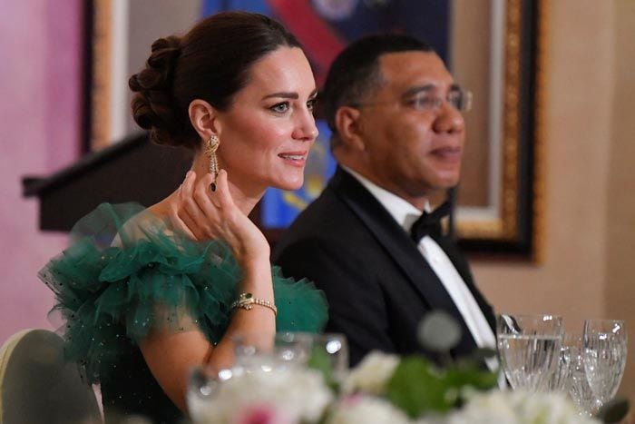 Kate Middleton en la cena de gala en Jamaica