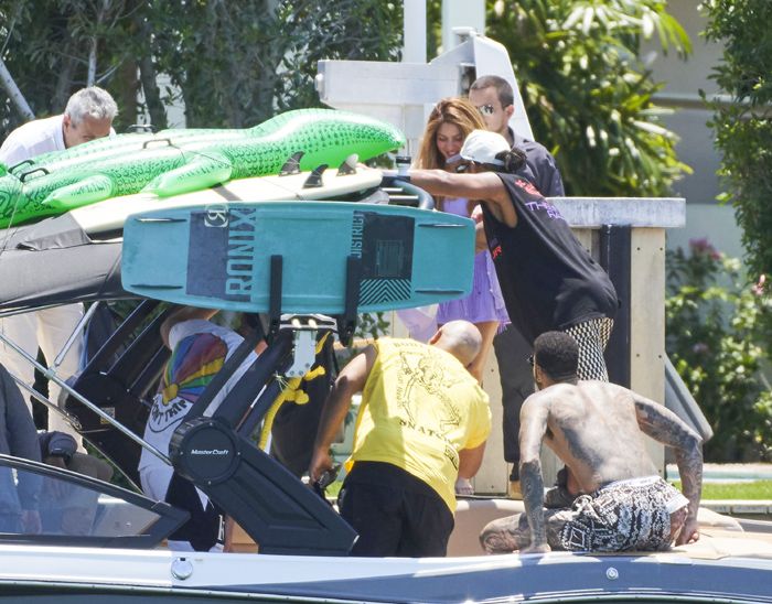 Shakira y Lewis Hamilton en Miami Beach