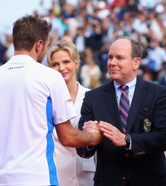 Alberto y Charlene de Mónaco con Wawrinka y Federer