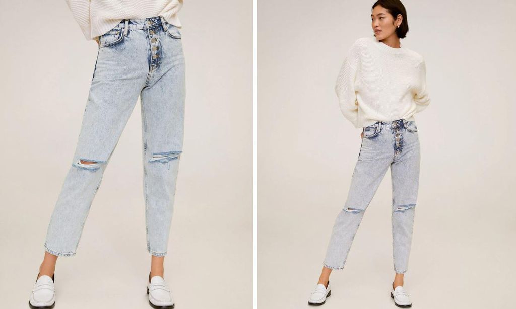 faded mom fit jeans mango