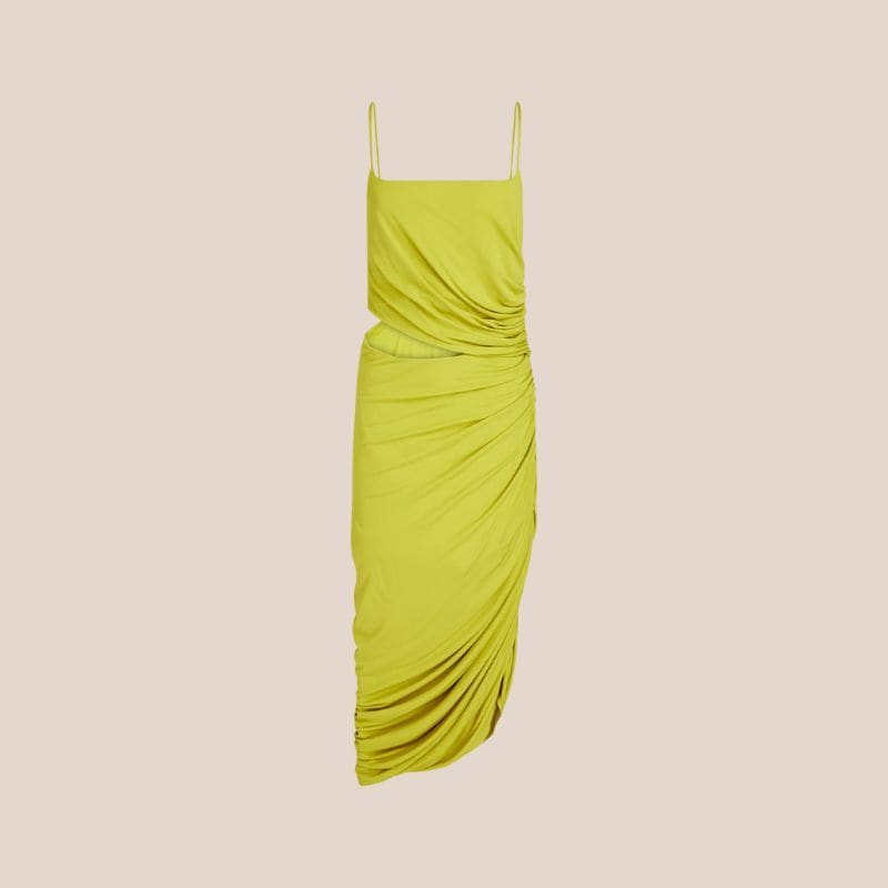 slip dress verde pistacho