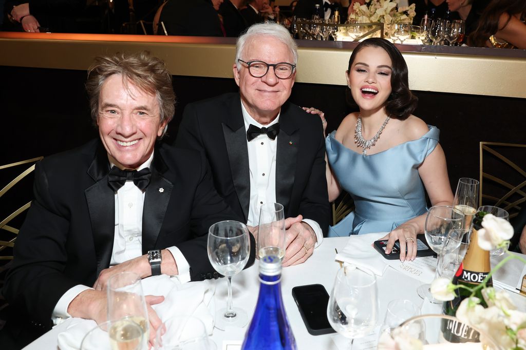 De izquierda a derecha, Martin Short, Steve Martin y Selena Gomez 