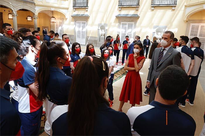 Los reyes Felipe y Letizia en la recepción al equipo olímpico español