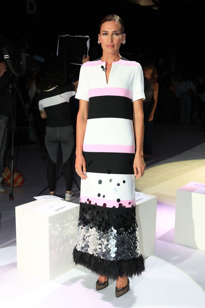 Nieves Álvarez en el front row de la colección Simorra durante la Pasarela Cibeles Mercedes-Benz Fashion Week Madrid 2024 en Madrid, el jueves , 12 de septiembre de 2024.