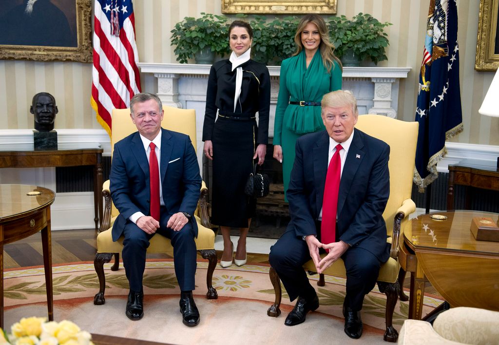 Los reyes de Jordania y el presidente Donald Trump y su esposa Melania