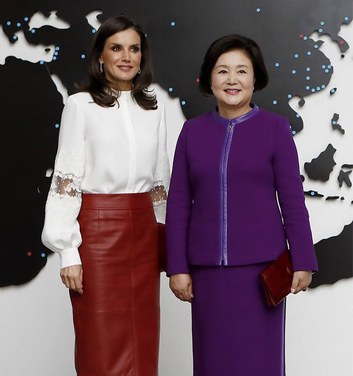 Doña Letizia y Kim Jung-sook