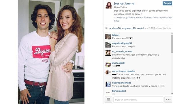 Con esta bonita foto, Jessica felicitó a su novio por su segundo aniversario como pareja
