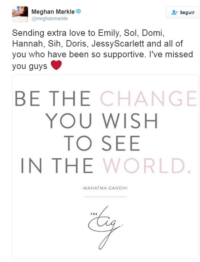 Meghan Markle agradece el "apoyo" a amigos y fans © Instagram
