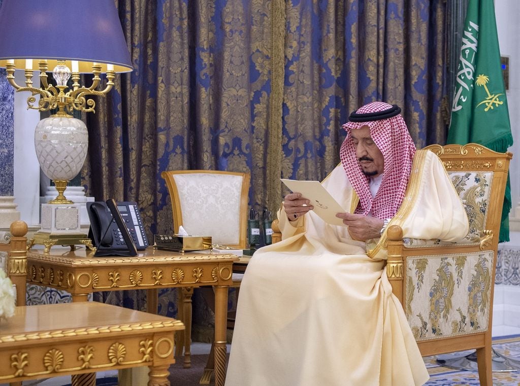 El rey Salman bin Abdulaziz Al Saud en uno de sus palacios 