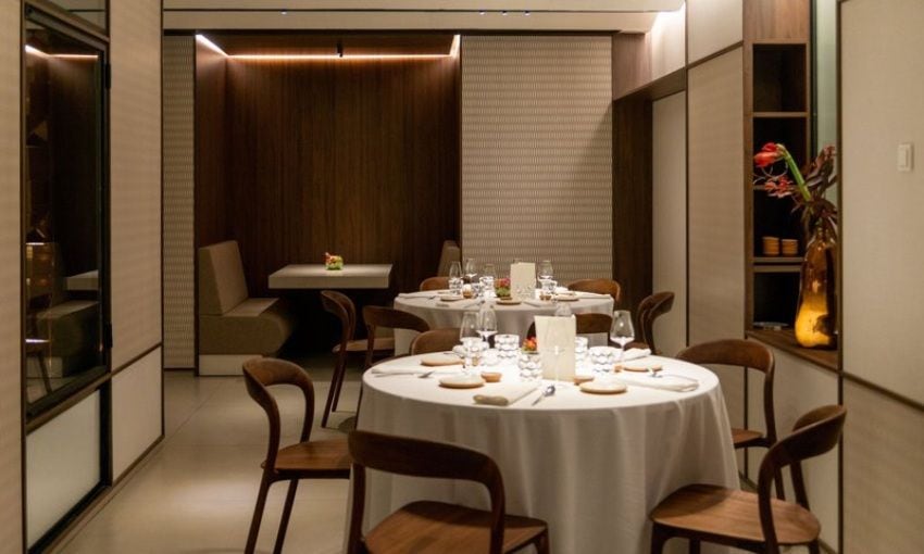 Sala del restaurante Cinc Sentits, con dos estrellas Michelin.