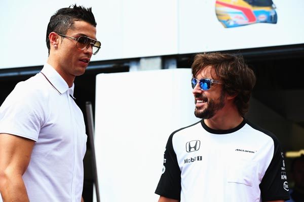 Cristiano estuvo este fin de semana con Fernando Alonso en el circuito de Mónaco, donde también estaba la modelo con la que se le relaciona
