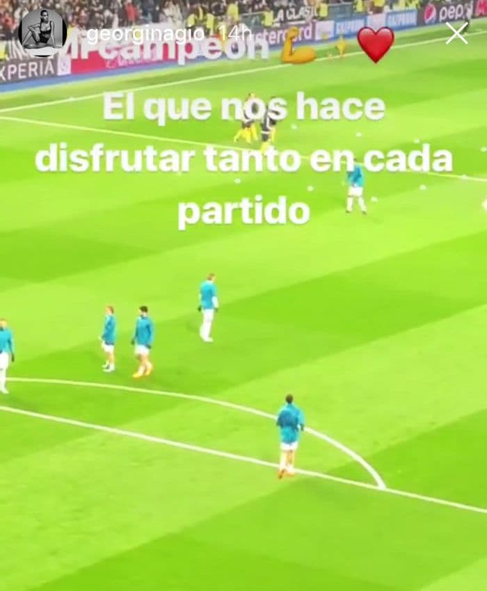 Georgina Rodríguez publica una storie durante el partido del Real Madrid y el PSG