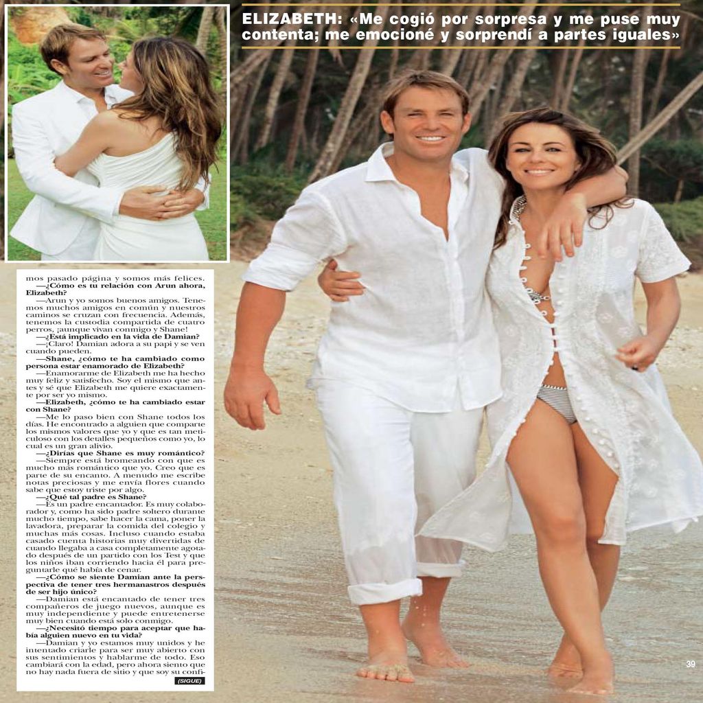 Elizabeth Hurley y Shane Warne HOLA 3534