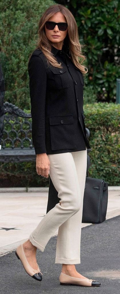 melania trump black white birkin a