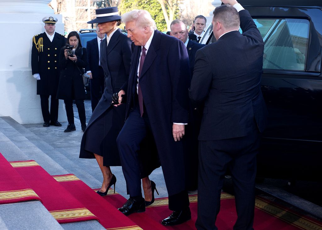 Donald y Melania Trump, en su llegada a la Casa Blanca