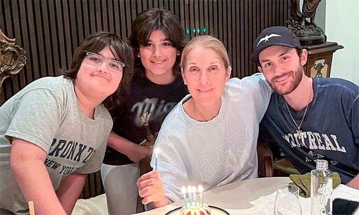 Los hijos pequeños de Céline están muy cambiados y se han dejado barba