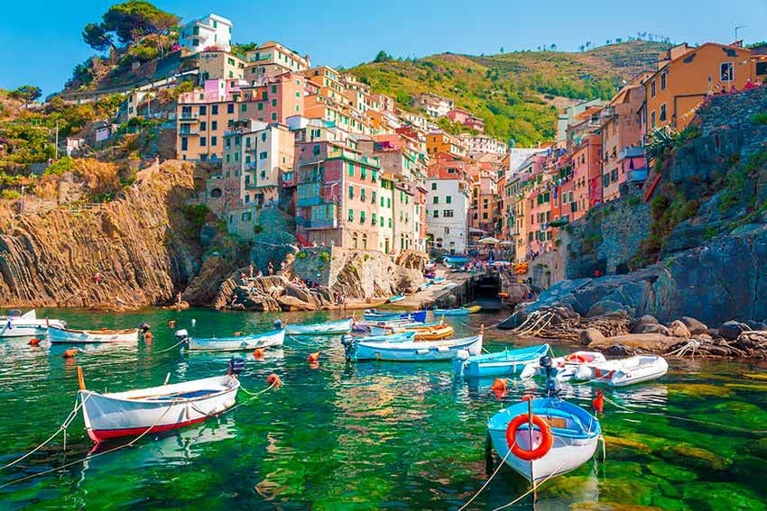 Riomaggiore, uno de los pueblos de Cinque Terre, Riviera italiana