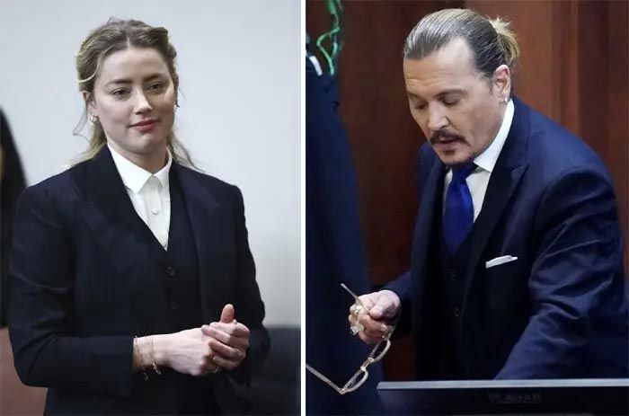 Amber Heard y Johnny Depp en el juicio vestidos de manera similar