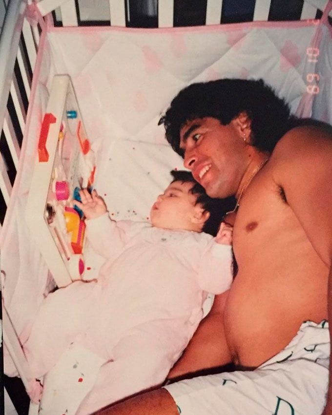 Maradona con su hija Gianinna