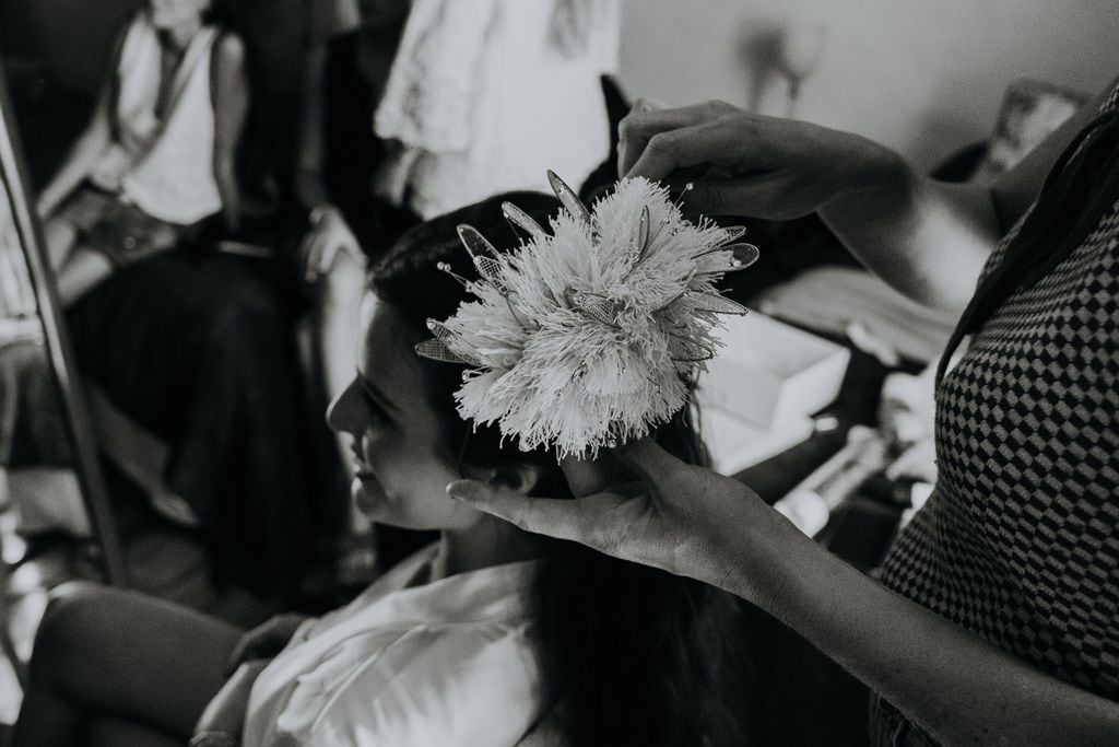 La boda en Uruguay de Margarita y Bautista peinado