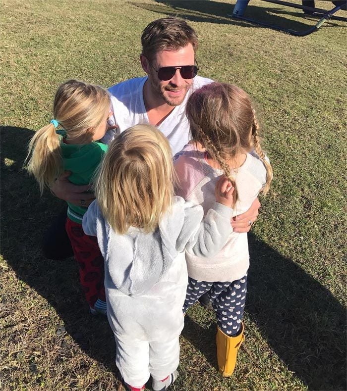 Chris Hemsworth con sus hijos