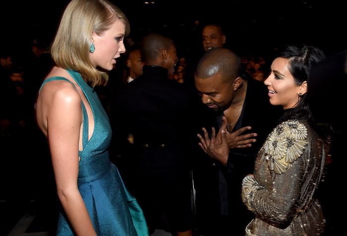 Taylor Swift con Kim Kardashian y Kanye West