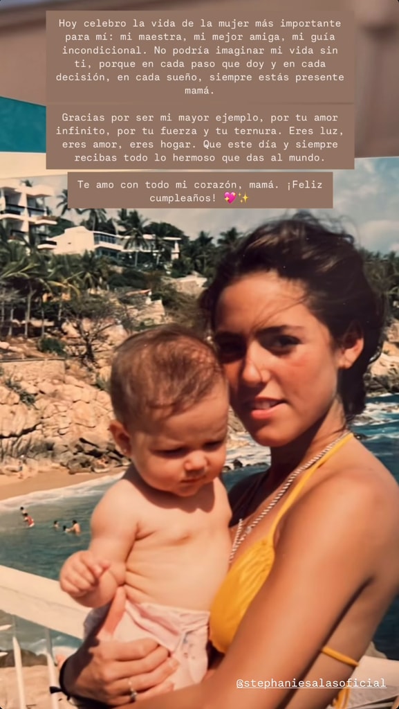 Con una hermosa postal del baúl de los recuerdos, Michelle Salas agradeció a su madre todo el amor y que le ha dado.