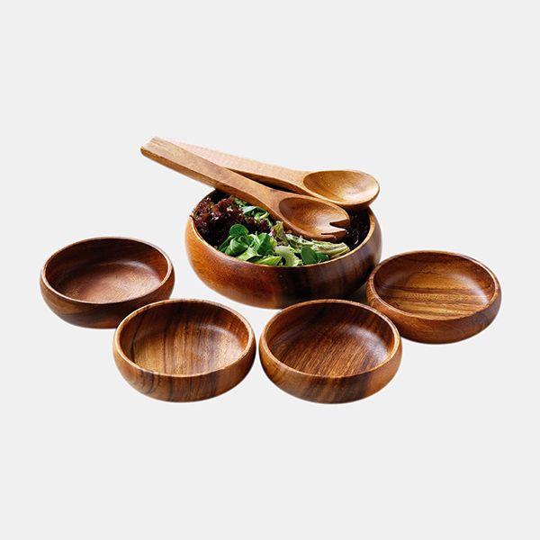 ensalada gourmet seleccion set cuencos madera