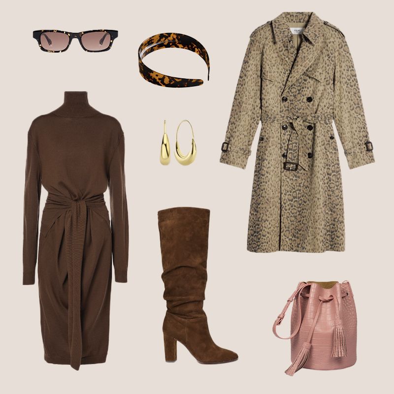 look with chocolate brown dress