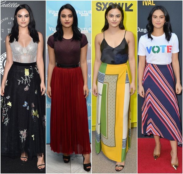 Camila Mendes con maxi faldas