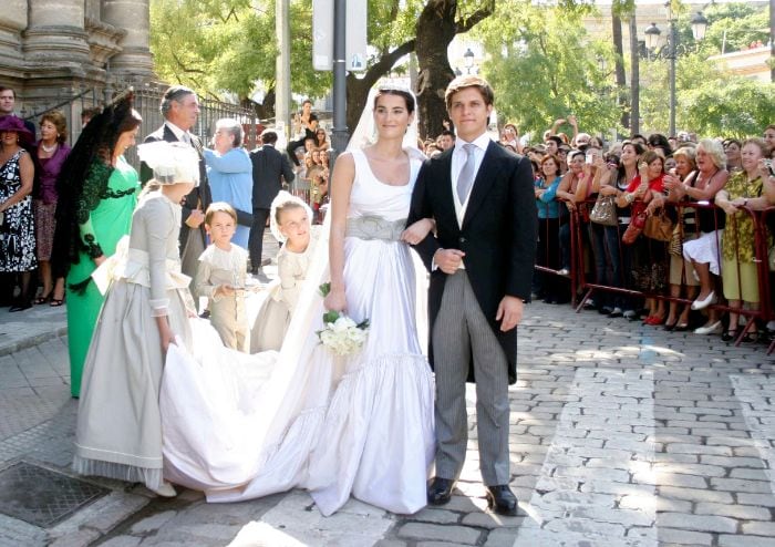 El Juli y Rosario Domecq recién casados en la iglesia de Santa Catalina