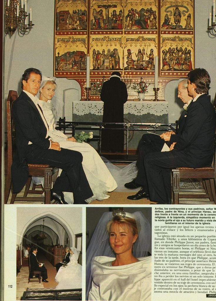 Boda de Philippe Junot con Nina Wendelboe-Larsen en ¡HOLA! 1987